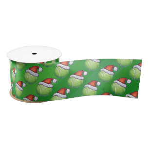 Tennis Ball Christmas Green Satin Ribbon