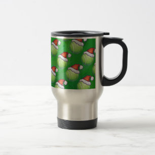 Tennis Ball Christmas Green Travel Mug