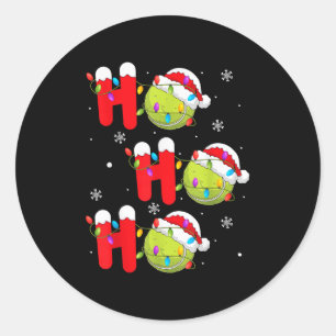 Tennis Ball Christmas Ho Ho Ho Santa Srts Player X Classic Round Sticker
