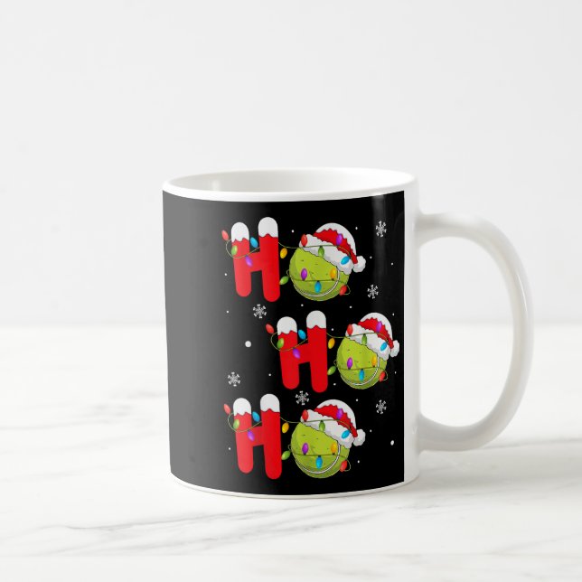 Tennis Ball Christmas Ho Ho Ho Santa Srts Player X Coffee Mug (Right)