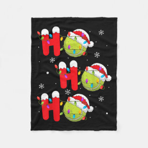 Tennis Ball Christmas Ho Ho Ho Santa Srts Player X Fleece Blanket