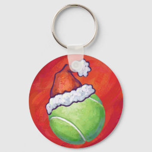 Tennis Ball Christmas Key Ring