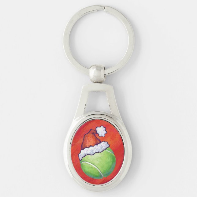 Tennis Ball Christmas Key Ring (Front)
