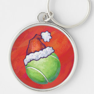 Tennis Ball Christmas Key Ring