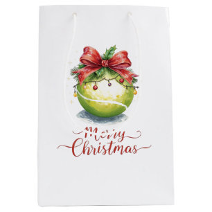 Tennis Ball Christmas  Medium Gift Bag