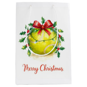 Tennis Ball Christmas Medium Gift Bag