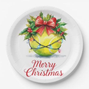 Tennis Ball Christmas Paper Plate