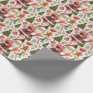 Tennis Ball Christmas Themed with Santa Claus Wrapping Paper