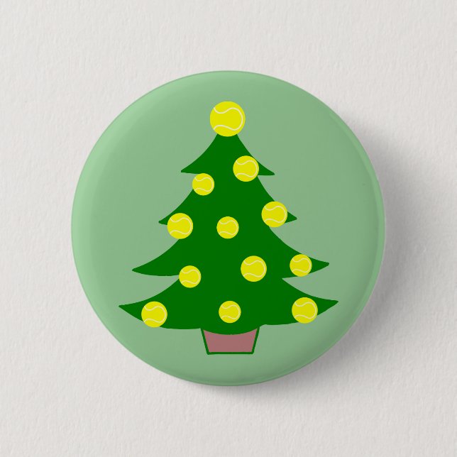 Tennis Ball Christmas Tree 6 Cm Round Badge (Front)