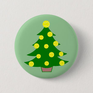 Tennis Ball Christmas Tree 6 Cm Round Badge