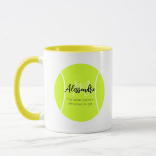 Tennis ball custom name & text mug