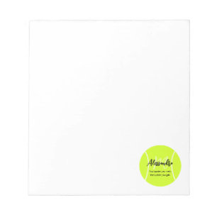 Tennis ball custom name & text notepad