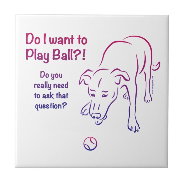 Tennis Ball Dog Tile (Front)