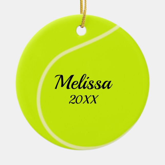 Tennis Ball Double Sided Ornament Round (Front)