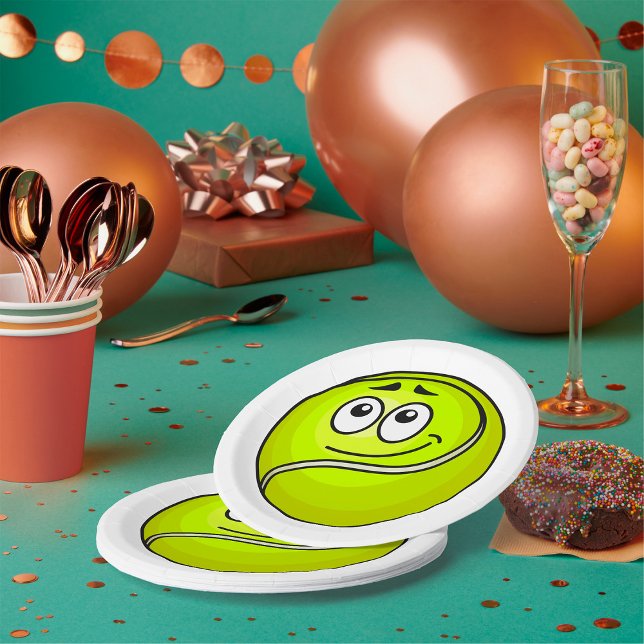 Tennis Ball Face Paper Plate (Creator Uploaded)