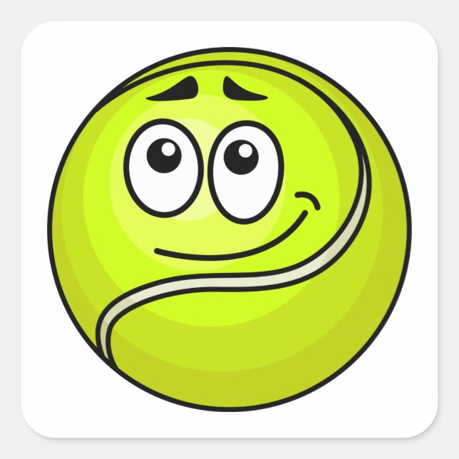Tennis Ball Face Square Sticker (Front)