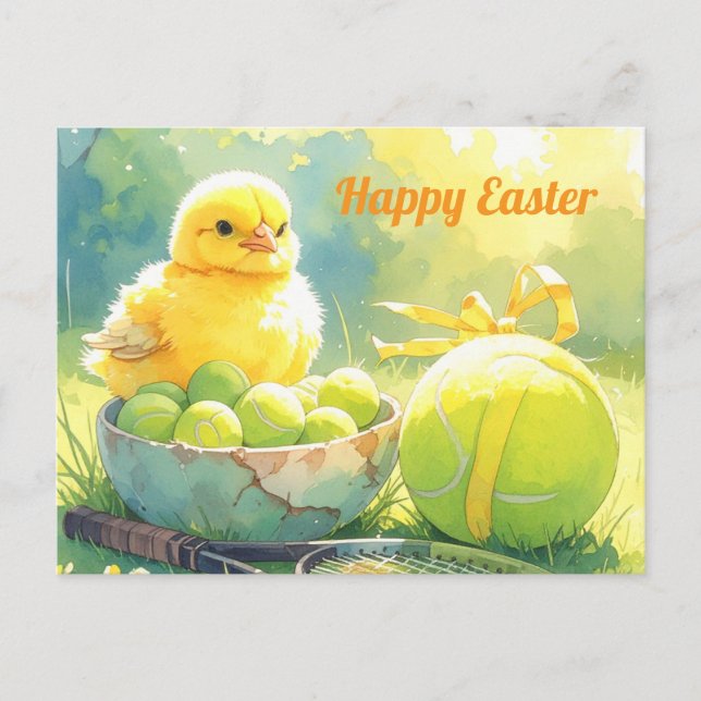 Tennis ball for Easter Holiday in egg shell Postcard (Front)