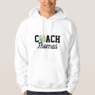 Tennis Ball Green & Yellow Coach Instructor Name Hoodie