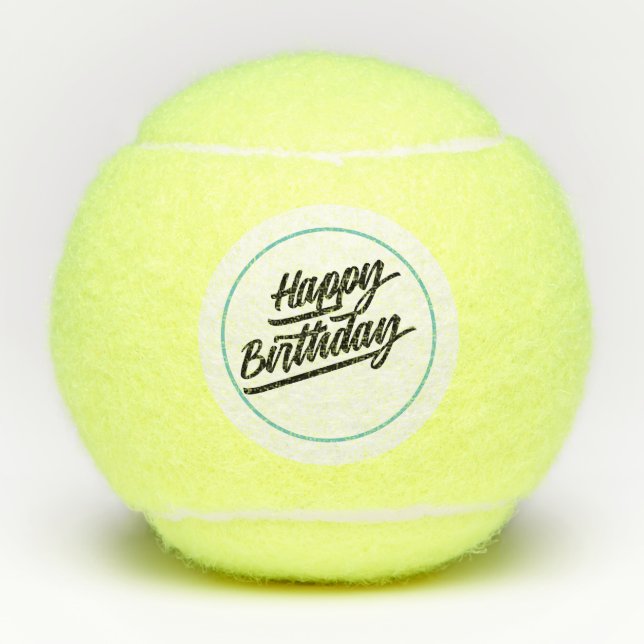 Tennis ball Happy Birthday to tennis player  (Front)
