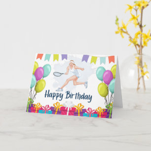 Tennis ball Happy Birthday to tennis player Card
