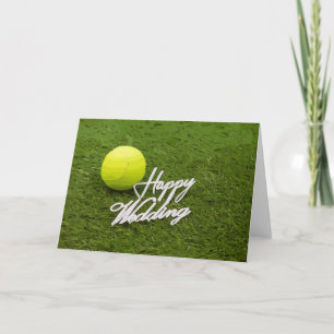 Tennis ball happy wedding for tennis player card