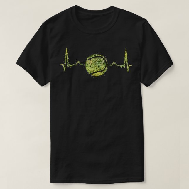 Tennis Ball Heartbeat Tennis Player T-Shirt (Design Front)