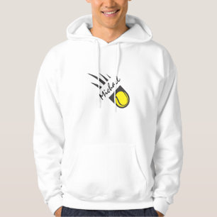 Tennis Ball In Speed & Custom Name Personalised Hoodie