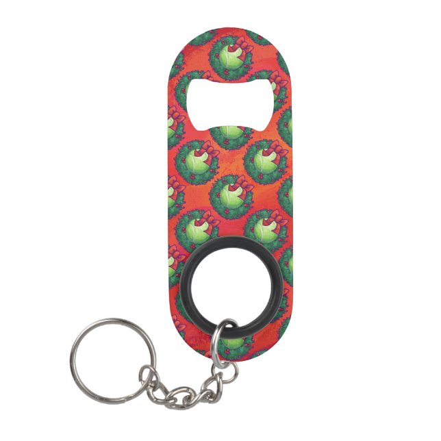 Tennis Ball in Wreath on Red (Front)