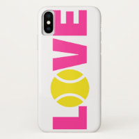 Tennis ball iPhone X case. Cover with LOVE slogan