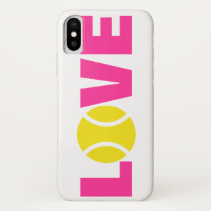 Tennis ball iPhone X case. Cover with LOVE slogan