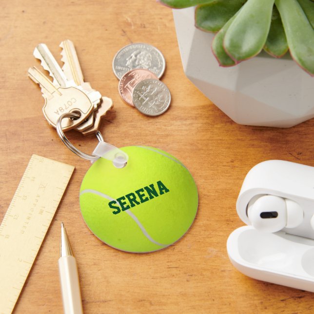 Tennis Ball Look Personalised Keychain (Desk)