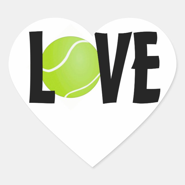 Tennis Ball LOVE Heart Sticker (Front)