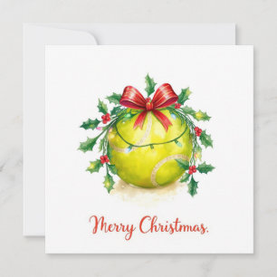 Tennis Ball Merry Christmas Holiday  Card