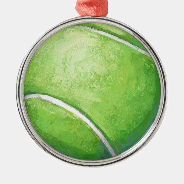 Tennis Ball Metal Tree Decoration (Front)