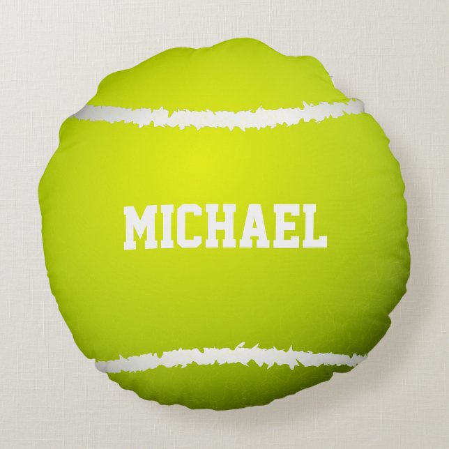 Tennis Ball Name Customise Round Cushion (Back)