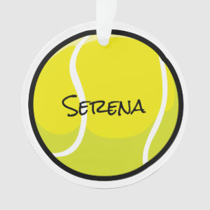 Tennis Ball NAME Yellow White Sports  Ornament