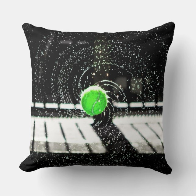 Tennis Ball Net Water Spiral Art Cushion (Front)