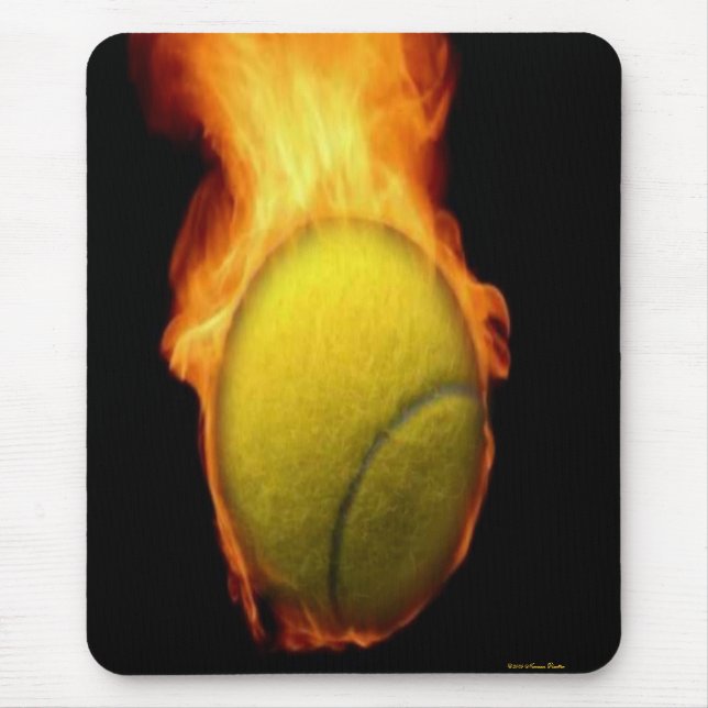 Tennis Ball On Fire Mousepad (Front)