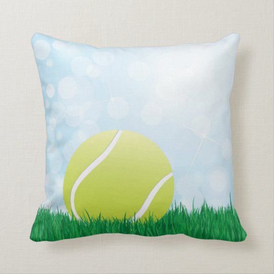 Tennis Ball On Grass Cushion Zazzle Co Uk Players throw the tennis ball against the wall in hopes that it'll another player will try and get the ball. zazzle