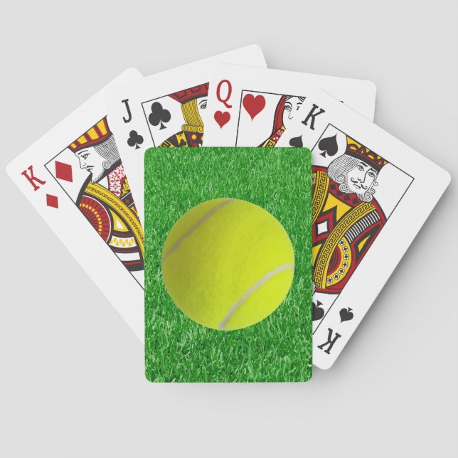 Tennis Ball On Grass Playing Cards (Back)