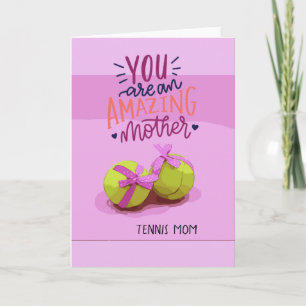 Tennis ball on pink for Tennis Mum Mother's Day  Card
