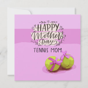 Tennis ball on pink for Tennis Mum Mother's Day    Card