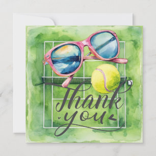 Tennis Ball on Tennis Court  Thank You Card