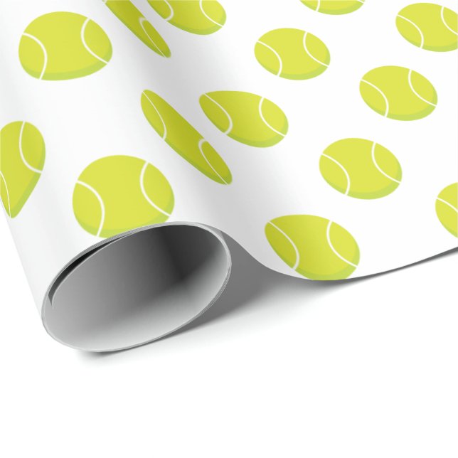 Tennis Ball Pattern | Any Background Colour Wrapping Paper (Roll Corner)