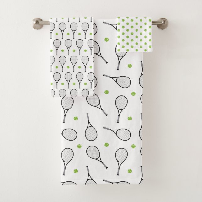 Tennis Ball Pattern Bath Towel Set (Insitu)