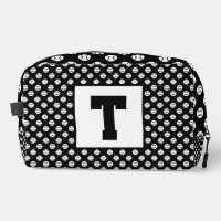 Tennis ball pattern toiletry bag with monogram