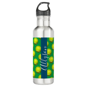 Tennis Ball Pattern, White Name Ocean Blue & Green 710 Ml Water Bottle