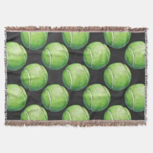 Tennis Ball Patterns Throw Blanket