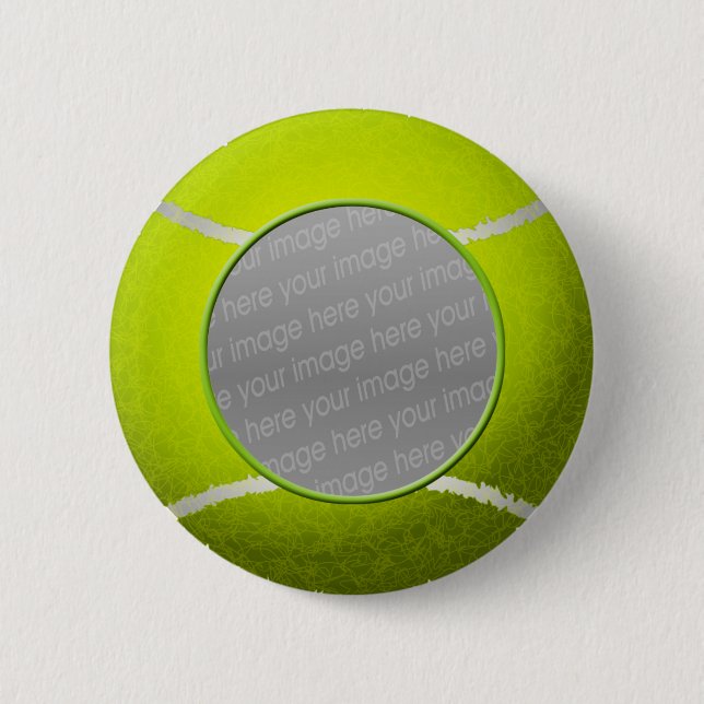 Tennis ball photo 6 cm round badge (Front)