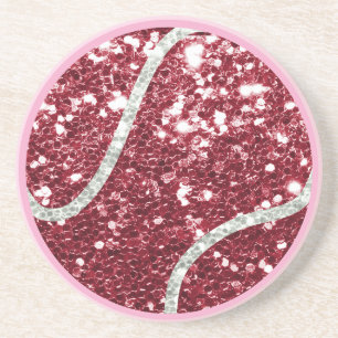 Tennis Ball Pink themed for Girl Baby Shower Party Coaster